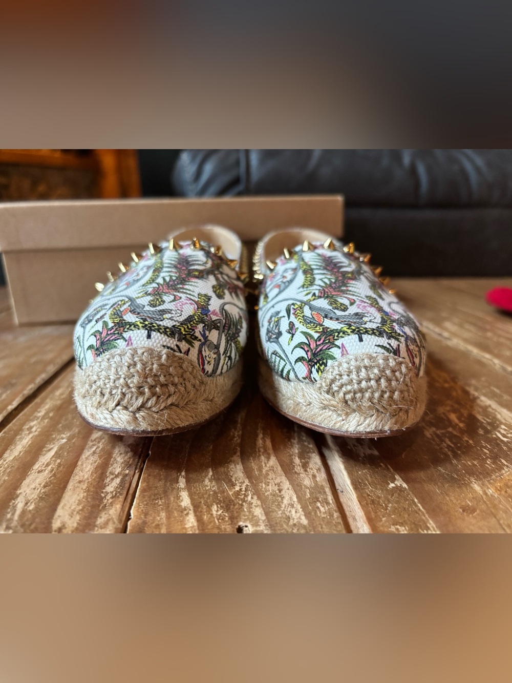 Christian Louboutin Ares Jungle Printed Espadrille 37 7 - Picture 4 of 11